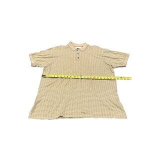 Vintage 70s Cotton Traders Men's Small 2-Ply Mercerized Cotton Polo Shirt Tan S